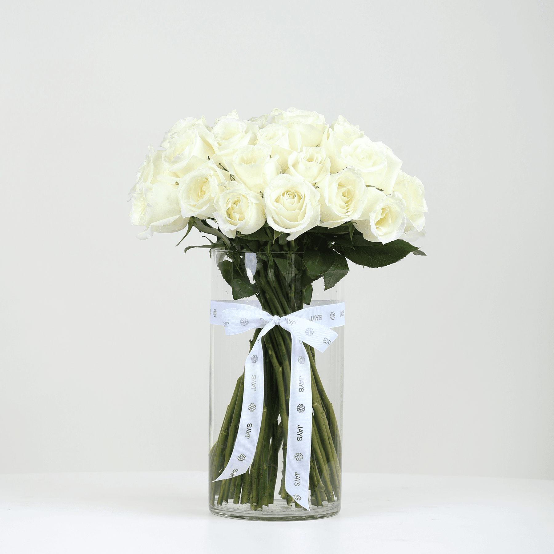 Elegant White Roses Vase