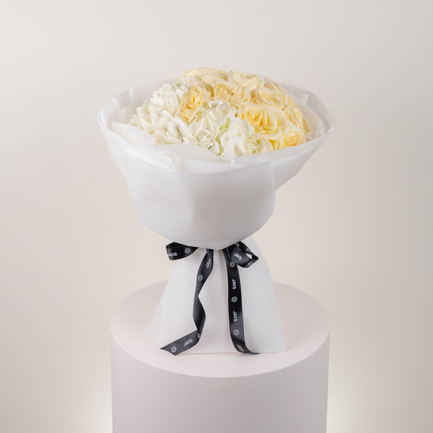 White & Peach Charm Floral Bouquet