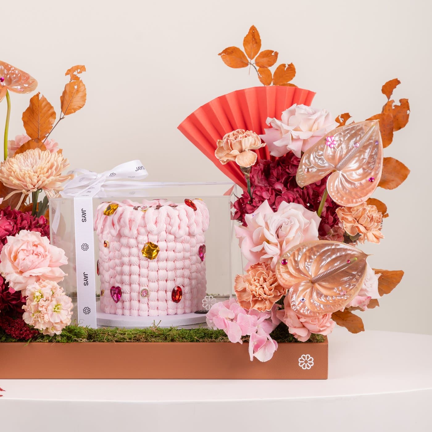 Autumn Blossom Cake and Flower Tray