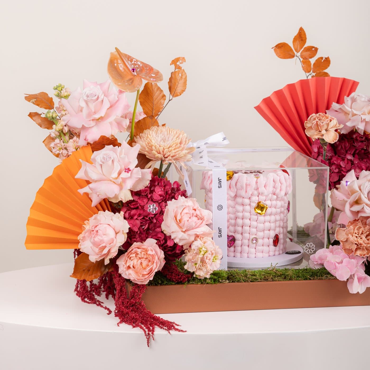 Autumn Blossom Cake and Flower Tray
