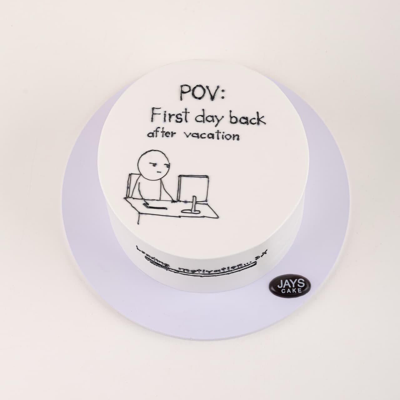 Back to Work Meme Cake