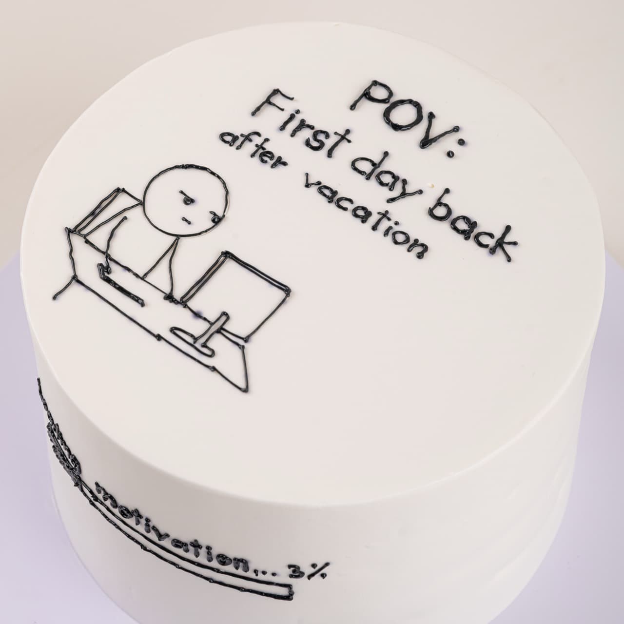 Back to Work Meme Cake